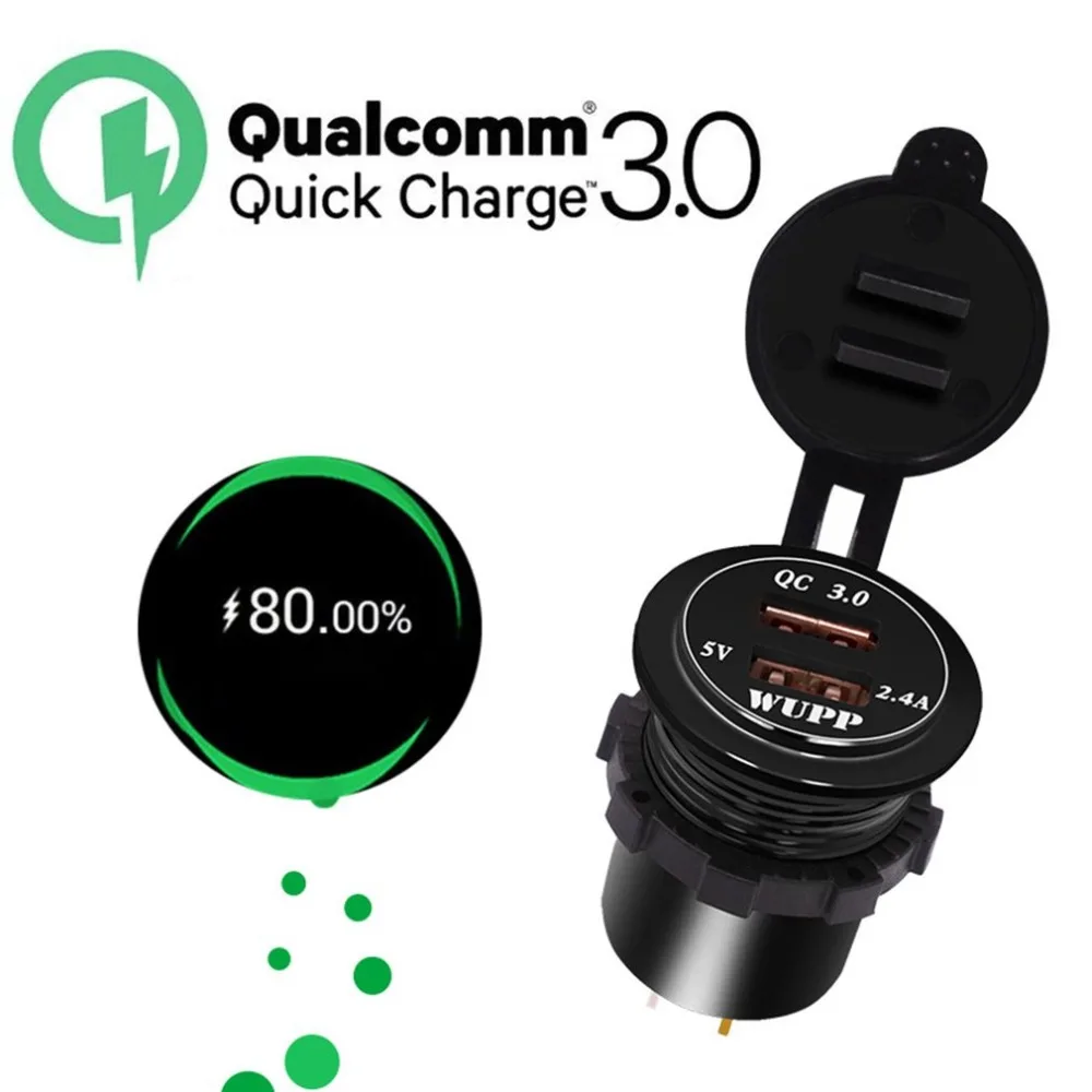 Автозапчасти высокого класса из алюминиевого сплава Usb Qc3.0 Быстрая зарядка Водонепроницаемый 4 в Быстрая зарядка