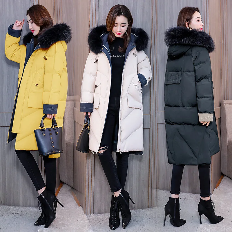 

Straight-Cut Versatile Elegant Fashion 2019 Trend Warm Slimming Solid Color Cotton-padded Clothes