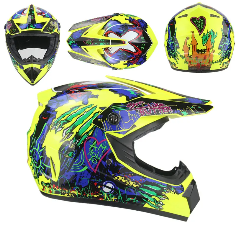 3 подарка внедорожный мотоциклетный шлем для мотокросса ATV Dirt Bike горные MTB гоночные шлемы крест шлем для мужчин и женщин Capacetes DOT Moto - Цвет: Fluorescent yellow 5