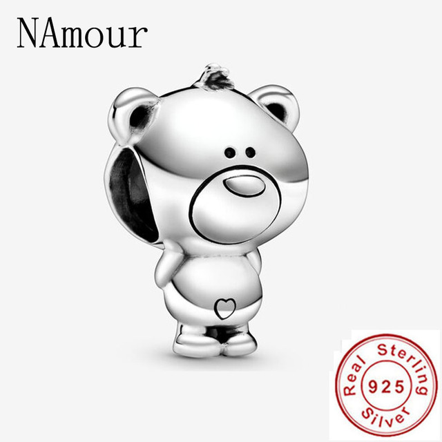 Theo Bear Pig Animal Kingdom Cat Dog Unicorn Bead Fit Original Pandora Charms Silver 925 Bracelet For Women Fashion Jewelry