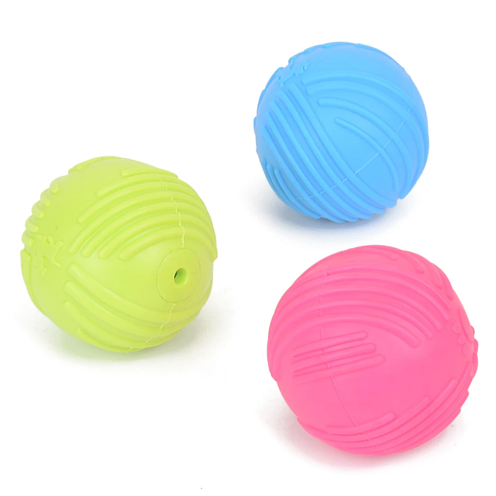

TPR pet cat dog toy interactive toy ball squeak bouncing thrower bite resistant ball toy for small medium Large dog kitten puppy