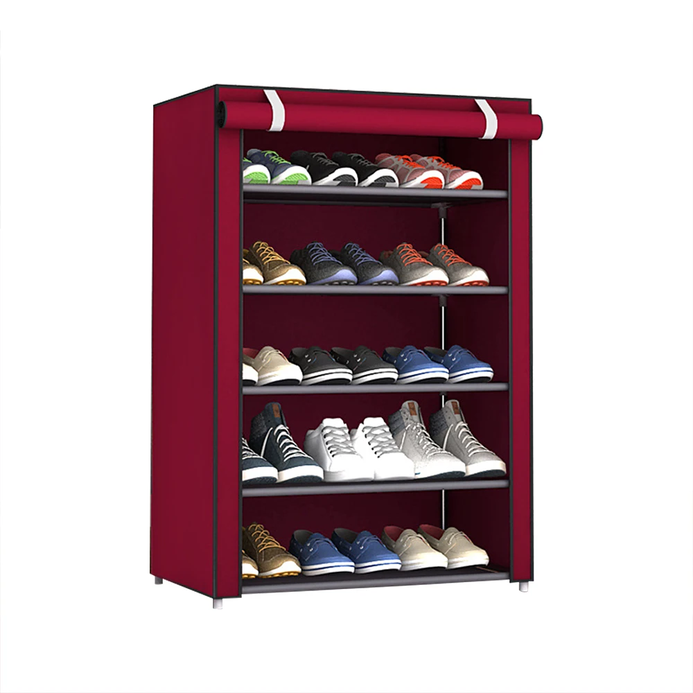 4/5/6/8/10 Layers Shoes Rack with Dustproof Cloth Non-Woven Fabric Shoe Stands Organizer Closet Home Shoes Storage Holder Shelf