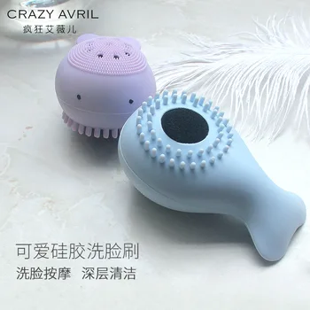 

Silicone Small Whale Washing Brush Deep Cleaning Brush Tools Horny Clean Up Artifact