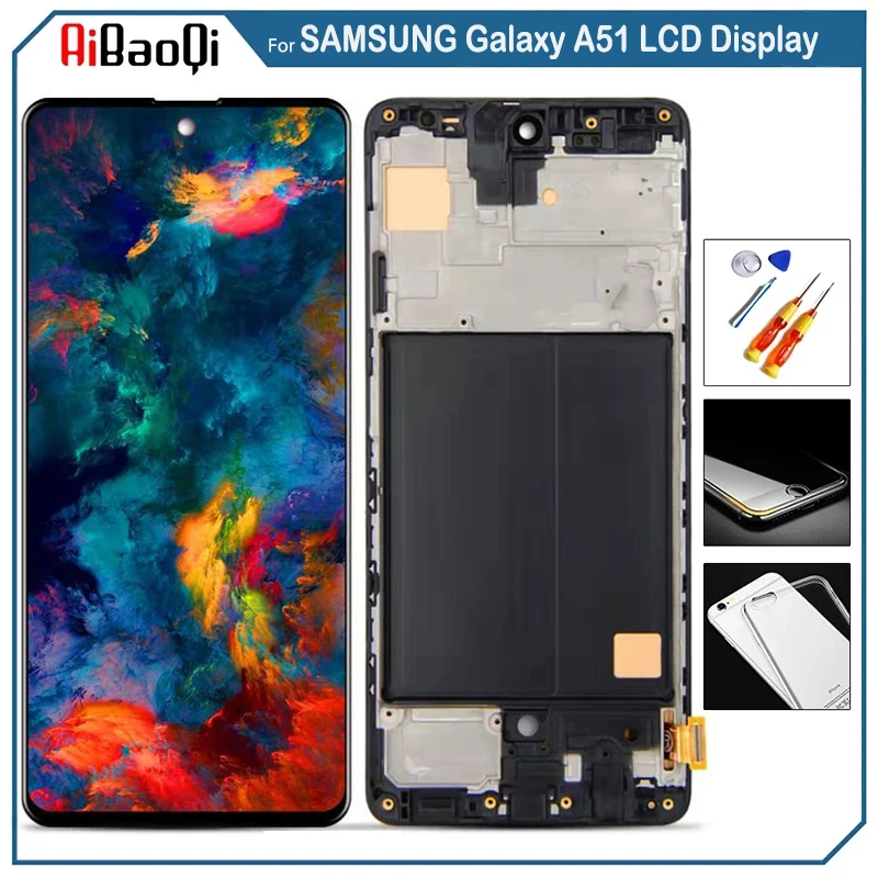 

For SAMSUNG Galaxy A51 LCD Display Screen Touch Digitizer Assembly For A515 A515F A515F/DS A515FD With Frame Replace