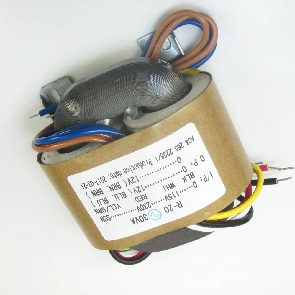1PC 115V/230V 30W 오디오 R 코어 변압기 프리앰프용 고품질 12V+12V