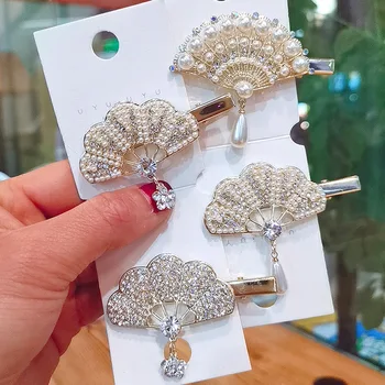 

Delicate 13.2g/11.5g Rhinestone Hair Clips Duckbill Clipspearl Barrette Hairpin Hair Accessories Headwear Clamps