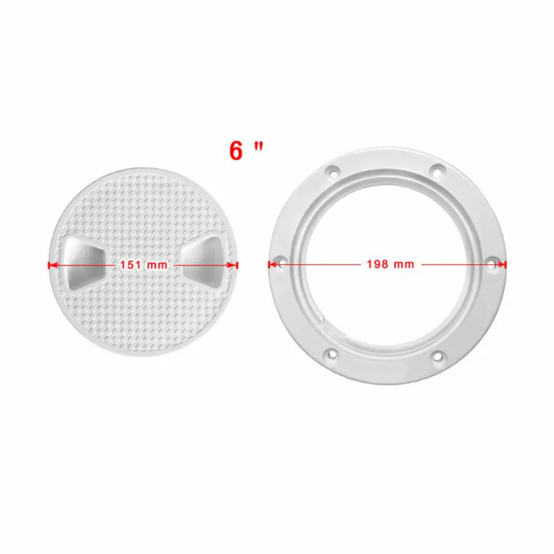 

ABS plastic 6 Inch non-slip White Inspection Plate Boat Deck Screw Out Hatch Access Cover RV Caravan