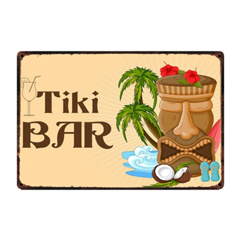 [WellCraft] TiKi Bar Hello Summer Camp The Beach Life металлические плакаты художественная винтажная роспись на заказ Декор WW12 - Цвет: w-1553