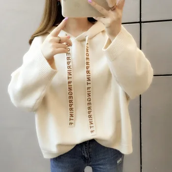 

Knitting Unlined Upper Garment Woman Even Midnight Sweater Loose Other Clothes Lazy Wind Long Sleeve Loose Coat Head Jacket