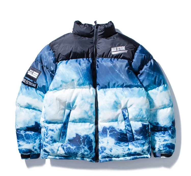 Seveyfan Марка NEW FASHION Hi Street в стиле «хип-хоп» мужские парки Цвет блока лоскутное Теплая плотная куртка зимняя Повседневное верхняя одежда с рисунком для мальчиков R2449