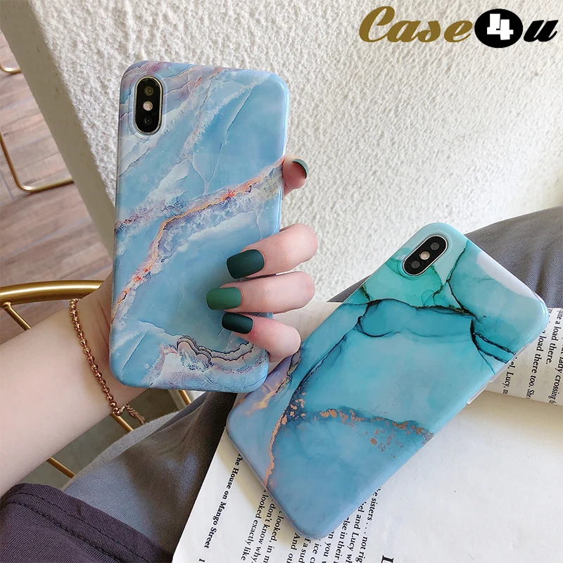 

Granite Marble Stone Phone Case for iPhone 11 Pro Max XR XS Max 8 7 Plus Soft IMD Silicone Cover for iPhoneX iPhone11 2019 funda