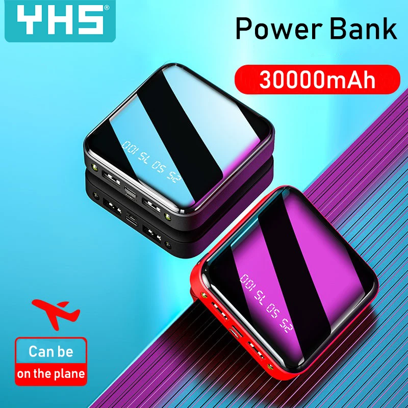 

Mini Power Bank 30000mAh For iPhone X Xiaomi Mi Powerbank Pover Bank Charger Dual Usb Ports External Battery Poverbank Portable