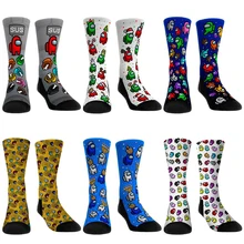 black 3 Pairs Among Us Socks for Women//Men Novelty Cartoons Funny Socks for Gifts Game Fans with Among Us Youth