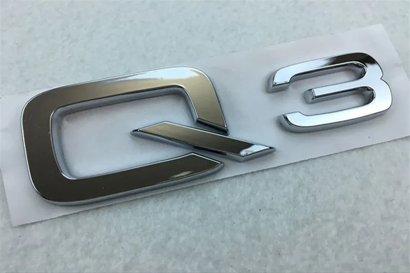 【Hot】3D автомобильный Стайлинг ABS пластик серебро Q3 Q4 Q5 Q6 Q7 Эмблема для багажника значок боковые логотипы автомобили наклейки на тело - Цвет: Q3