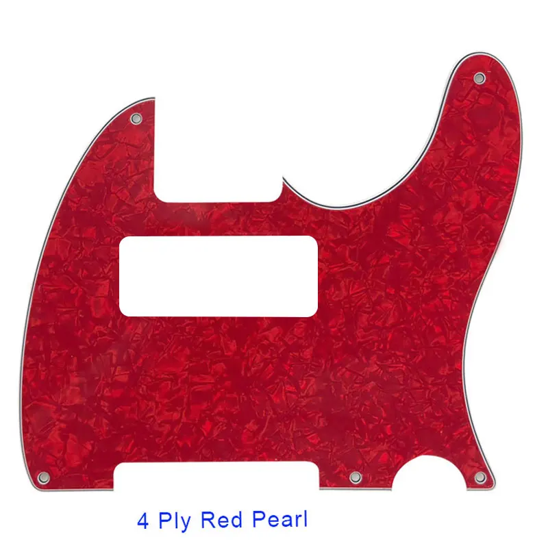 4 Ply red pearl Pleroo Customized Guitar Parts For 5 hole screws US Tele P90 Guitar Pickguard Scratch Plate - Цвет: 4 Ply red pearl