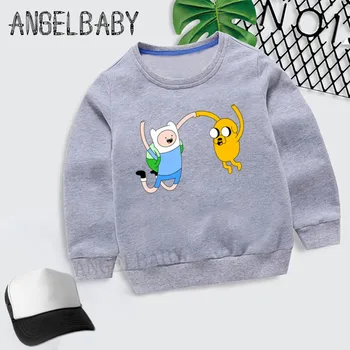 

Boys Girls Sweatshirt Kids Adventure Time Finn and Jake Design Cartoon Hoodies Children Autumn Tops Baby Cotton Clothes,KYT5200