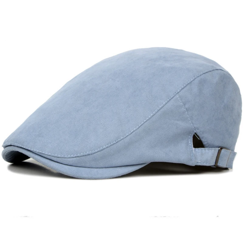

MZ752 Spring Summer Autumn Hat Adjustable Solid Plain Cotton Beret Hat Vintage Ivy Newsboy Flat Cap Retro Men Women Beret Cap