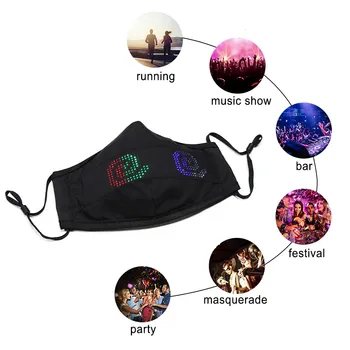 

1pc Unique Creative Masquerade Halloween LED Optical Fiber APP Luminous Mask Luminous Face Mask Masuqe Coasplay Party Masque