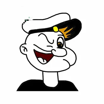 

13cm X 11cm Cartoon Car Sticker for Popeye Player Wearing A Hat Motorcycle Decal Vinyl Skateboard Personality Sticker