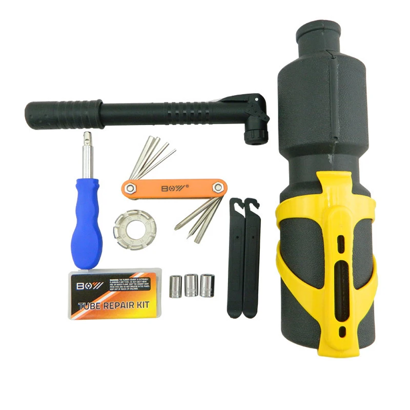

Black Cycling Bottle Boxes Tool Bicycle Repair Kits Bag Bike Multifunction Tools Mountain Bike Repair Bottle Bag Portable