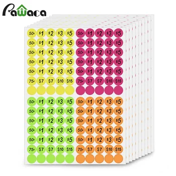 

10 Sheet Pricing Stickers Dollar Stickers Self Adhesive Round Spot Circels Sealing Price Sticky Labels Stickers Paper Note Tags