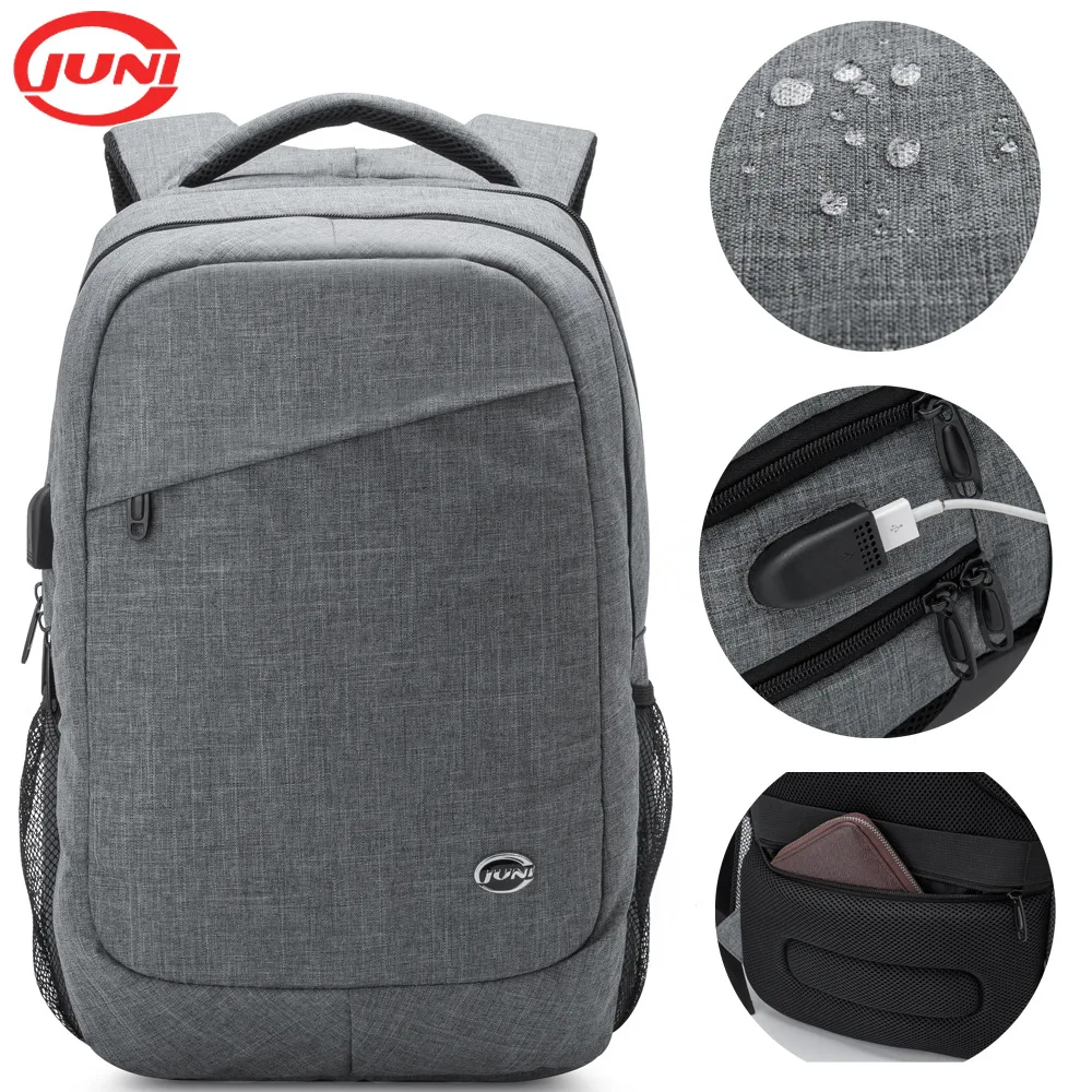 

Gray Simple Business Backpack Men's Gift Outdoor Travel USB Charging Backpack