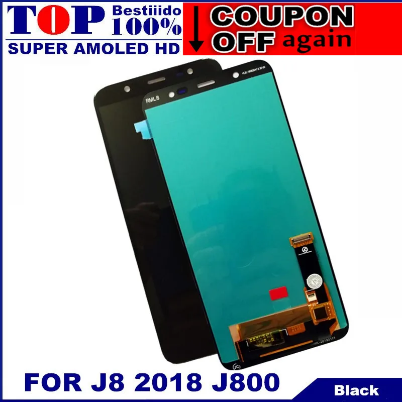 AMOLED ЖК-экран с сенсорным экраном для samsung Galaxy J8 2018 J800 J800F SM-J800F J810 J810F J810M | Мобильные