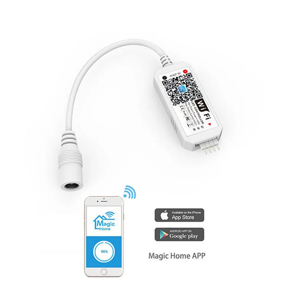 Умный контроллер Wi Fi для RGB светодиодной ленты модули освещения DC 5V 28V 16 миллионов