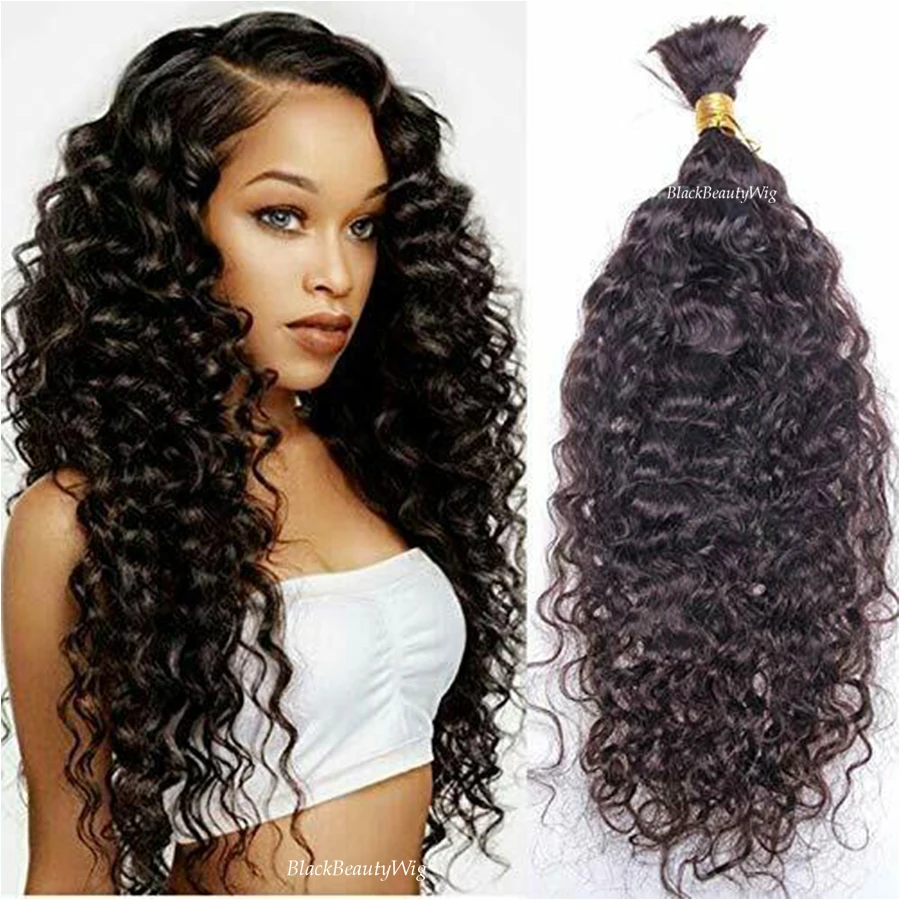 Natural Wave Brazilian Virgin Human Hair Bulk No Weft Water For Braiding Wholesale Price 3pieces/Lot | Шиньоны и парики