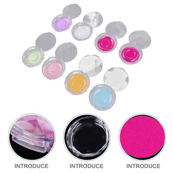 

8pcs Fake Eyelash Case High Translucent Diamond Faceted Round Exquisite False Eyelash Organizer Eyelash Case For Girls Women