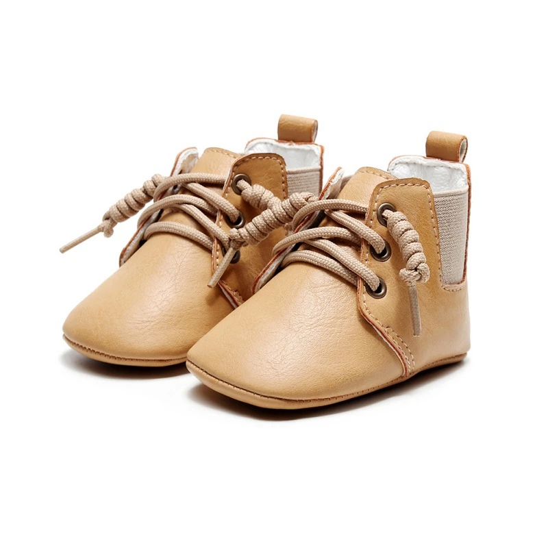 

Autumn Infant PU Lace-up British Style Short Boots Newborn Baby Girls Boys Ankle Fashion Boots Infant Toddler Fall Winter Shoes