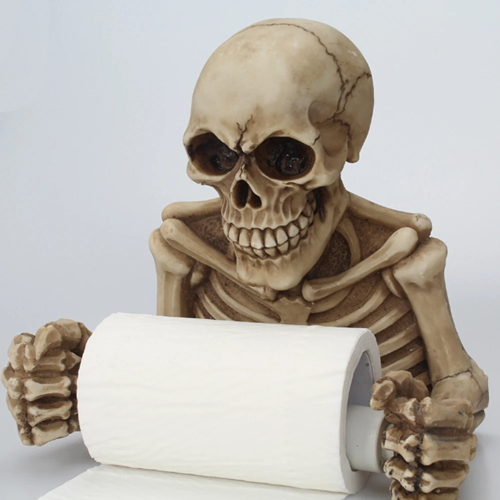 Держатель для бумажных полотенец Держатель рулона бумаги череп смолы настенный держатель для телефона стойка кухня Творческий экономический бумажные полотенца в рулоне ванная комната