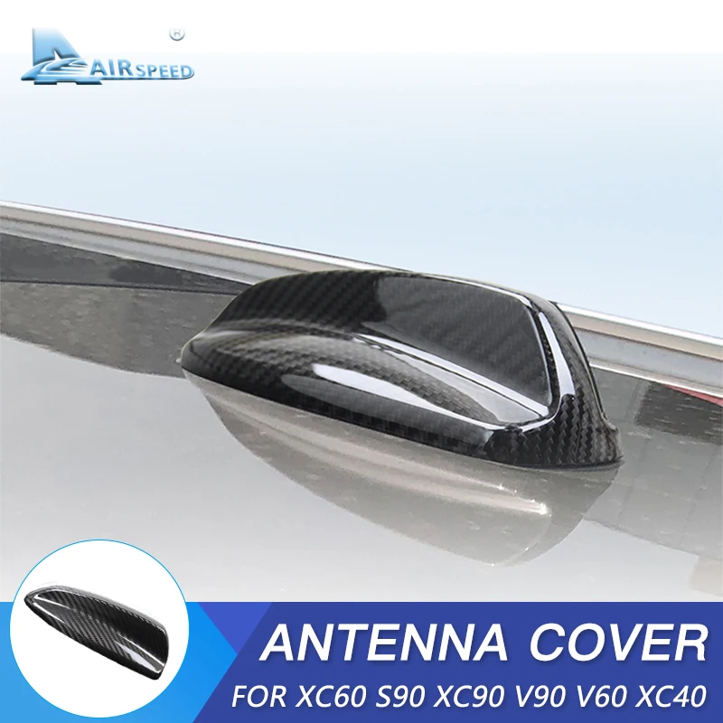 

AIRSPEED for Volvo XC60 XC90 S90 V90 V60 XC40 Accessories Carbon Fiber Car Shark Fin Antenna Cover Aerial Decoration Car Styling