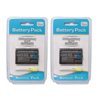 

2pcs 2000mAh 3.7V Rechargeable Battery CTR-003+ Tool Kit for Nintendo 3DS Game