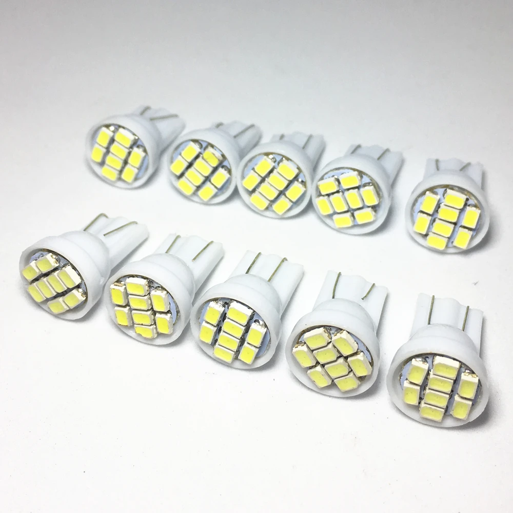 

100pcs T10 8SMD 1210 LED 192 168 W5W car Door light Boot light parking light W5W Motorcycle lamp Wedge Indicator Lamps DC 12V