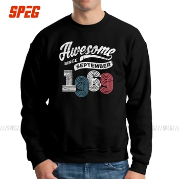 

Awesome Since September 1969 Vintage 50th Birthday Men's Pullover 100% Cotton Leisure Sweatshirt 50 Years Old Clothes Hoodies