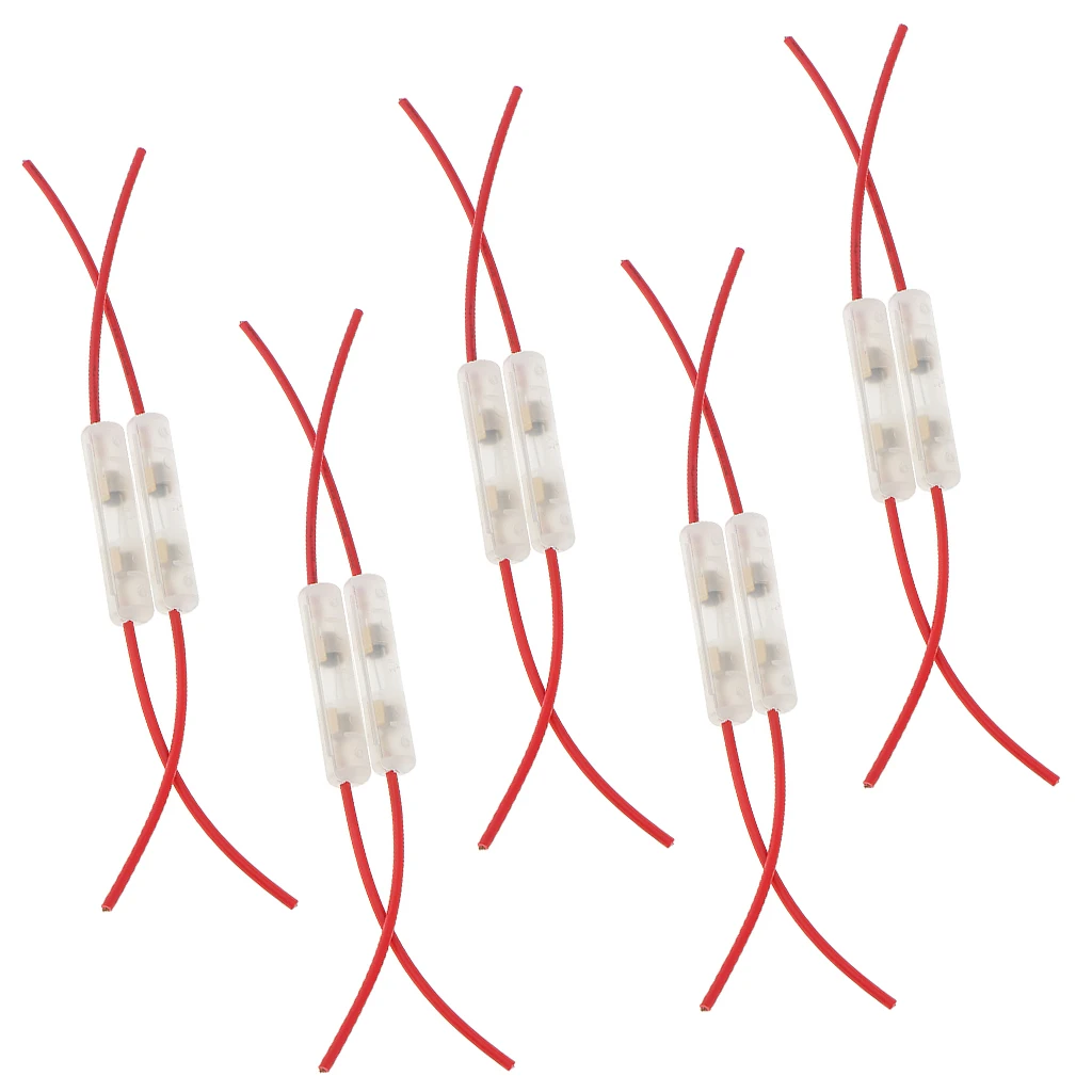 15A Glass Fuse Wire Holder Box 10pcs for Auto Car Truck Motorcycle Motorbike 24.5cm / 9.65 inch