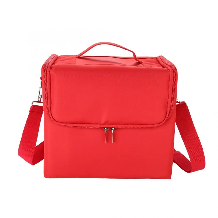 Профессиональные кисти для макияжа, губные помады, чехол, косметичка, коробка для хранения, многослойный, для путешествий, для красоты, органайзер, красный, для салона, макияж, инструмент
