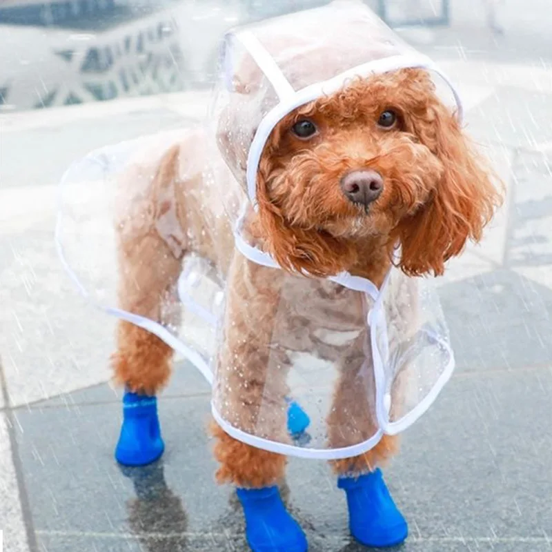 5 Colors Solid Pet Dog Rain Coat for Small Dogs Impermeable perro Puppy Cat Poncho Raincoat Poodle Clothes chubasquero | Дом и сад