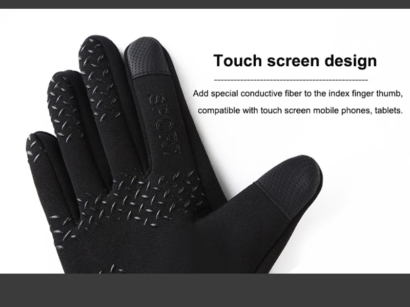 Touch Screen Winter Cycling Gloves Man Woman Bicycle Long Gloves Outdoor Sports Anti-slip Waterproof Bike Full Finger Gloves