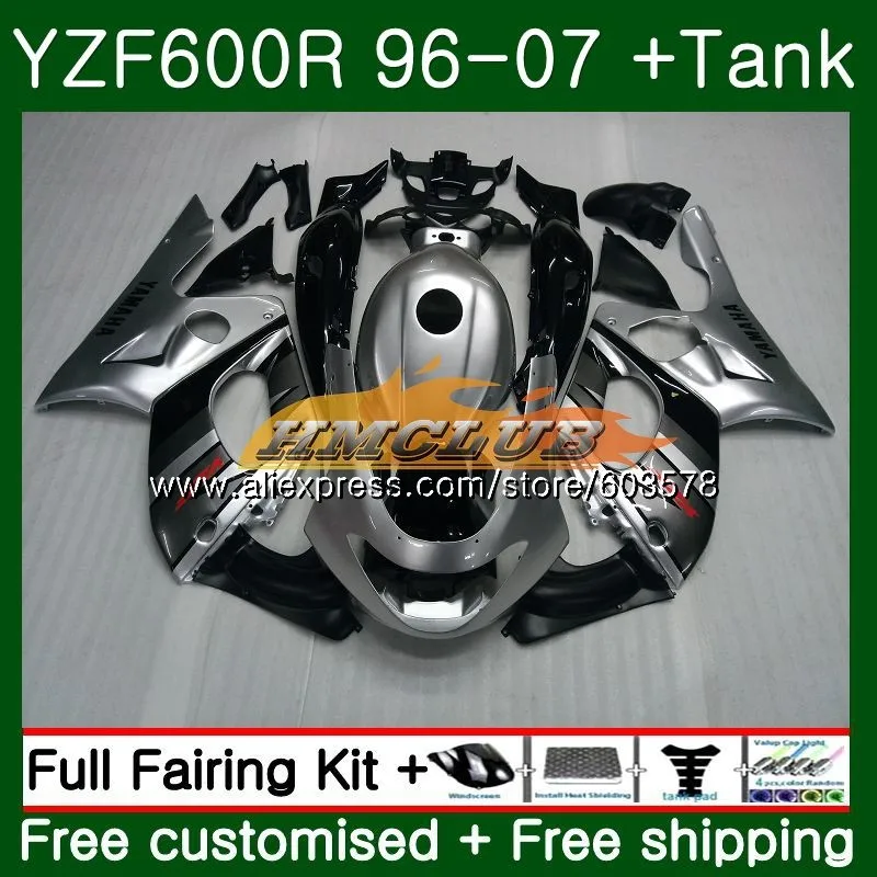 Корпус для YAMAHA Thundercat YZF 600R YZF-600R 1996 2007 серебристый, черный 52CL. 47 YZF600R 96 97 98 99 00 01 02 03 04 05 06 07 обтекатель