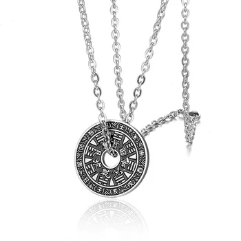 

Retro Circle Pendant Six Words Buddha Mantra Gossip Yin Yang Lucky Necklace for Men Boy Amulet Male Jewelry Stainless Steel