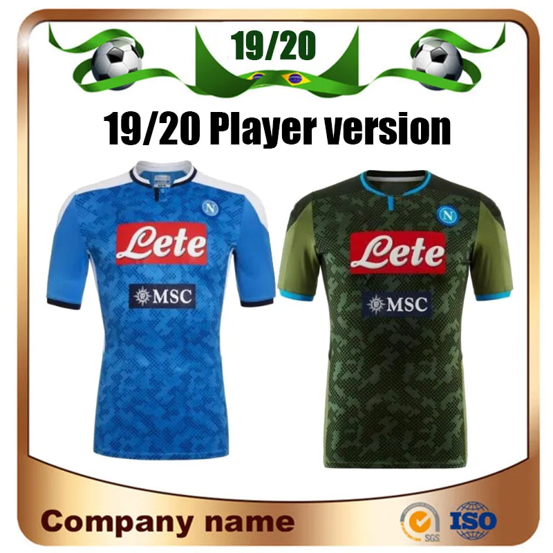 Player Version 19 20 Napoli Home Soccer Jerseys 2019 Away 17 Hamsik 14 Mertens 24 Insigne Soccer Shirt Player Football T Shirts Aliexpress
