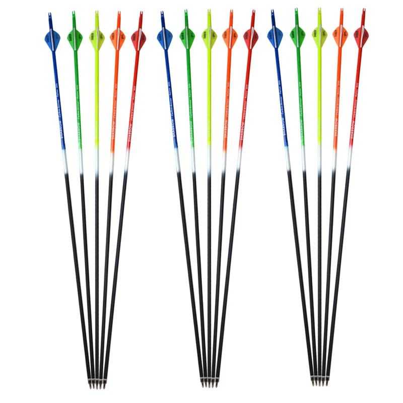 

SHARROW Spinal 500 Multi-color Carbon Arrow 2 inch Drop Shape Rubber Feather Arrow Head Detachable High Precision Shooting Arrow