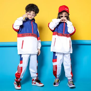 

Kids Cool Hip Hop Clothing White Jacket Coat Top Running Casual Pants for Girls Boy Jazz Dance Costume Ballroom Clothes Wear