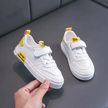 

Children White Shoes Fashion Style Girls Casual Board Shoes Hook Loop Boys Sneakers Breathable Kids Walking Shoes Tenis Infantil