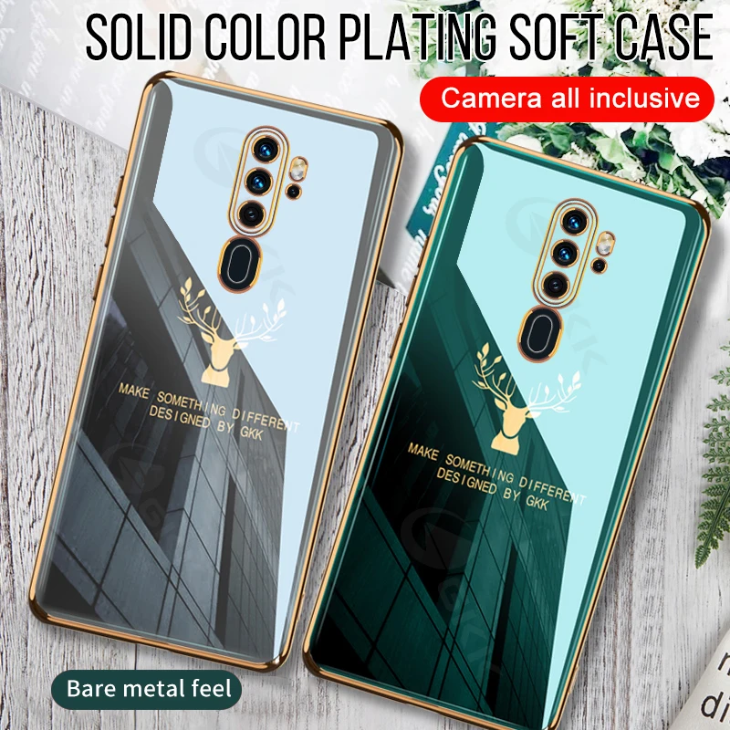 Роскошный мягкий чехол GKK с узором и покрытием для OPPO A5 A9 2020 A11 A11X противоударный