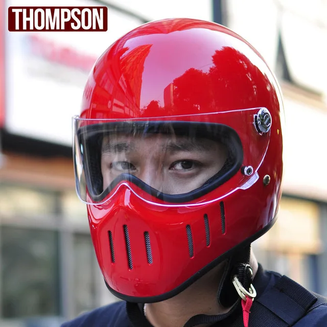 TT CO Томпсон мото rcycle шлем полное лицо КАСКО Мото шлем винтажный Чоппер Ретро шлем capacete de moto cicleta - Цвет: 1