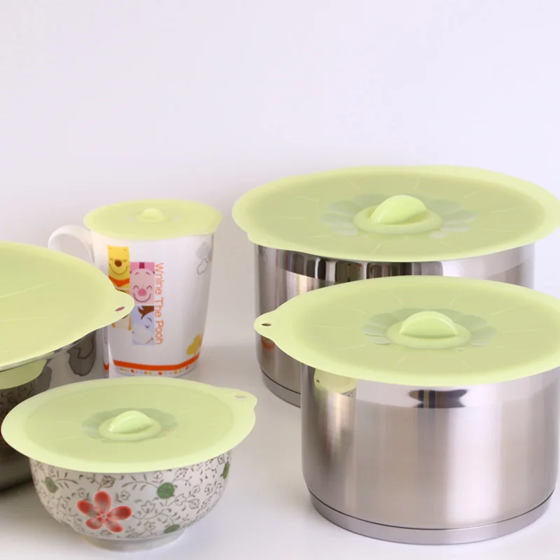 Силиконовые крышки чаши для пищевых продуктов, многоразовые герметичные всасывающие крышки для кастрюль, сковородок, чашек, сковородок контейнеров