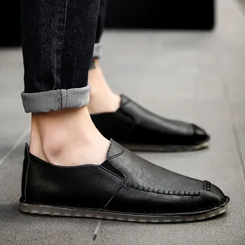 

Large size 38-47 Fashion Outdoor New Men comfortable Casual Shoes Male Flats Slip On Loafers Breathable Men's driving Shoes w5